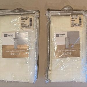 JC Penney LISETTE Cream Sheer Curtain One Rod Panel Pair, Size 60”-90”